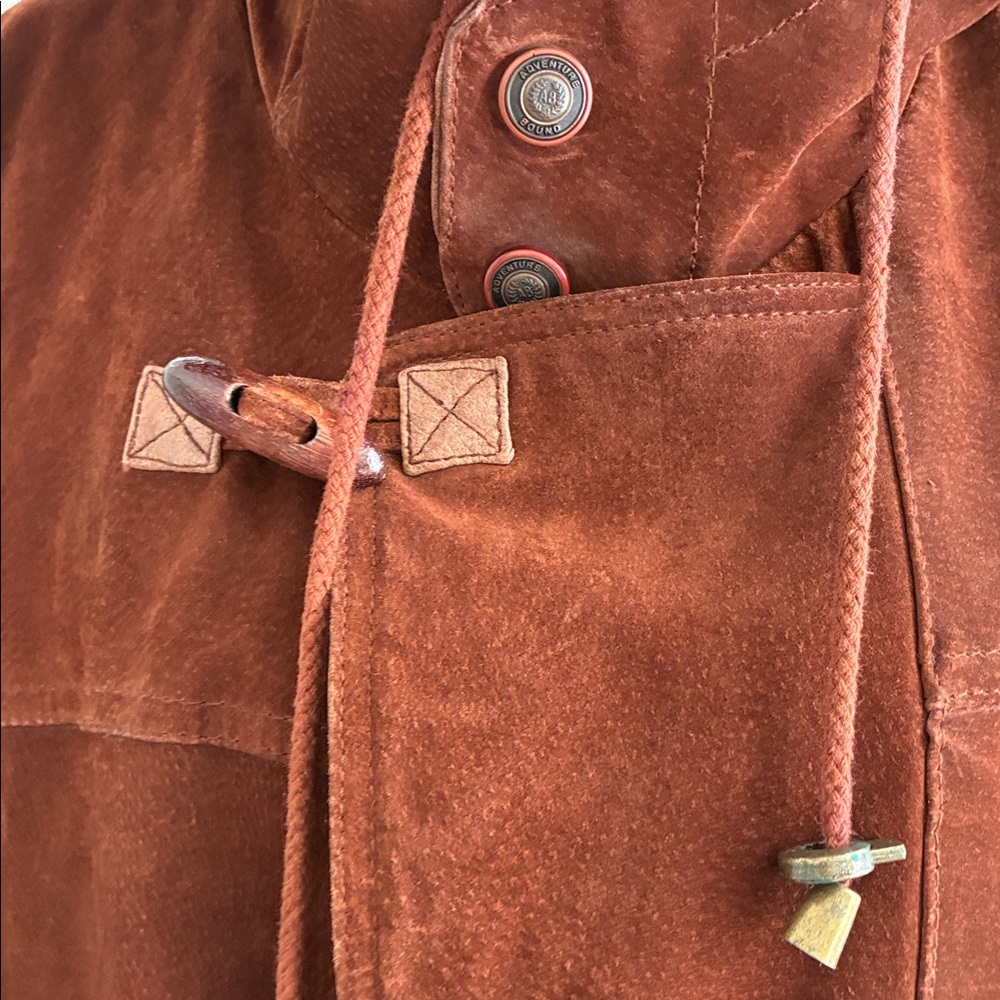 Barn Jacket Wilsons Vintage Adventure Bound Cognac Genuine Leather Suede - Picture 4 of 14